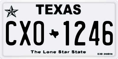 TX license plate CXO1246