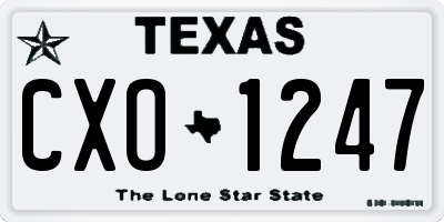 TX license plate CXO1247