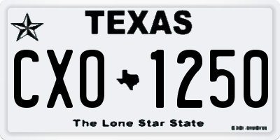 TX license plate CXO1250