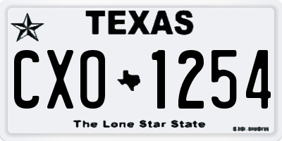 TX license plate CXO1254