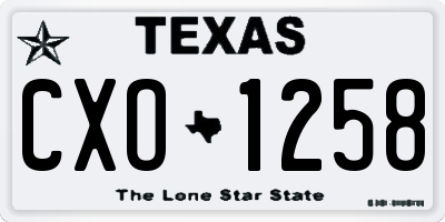 TX license plate CXO1258