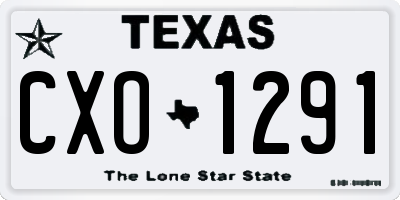 TX license plate CXO1291