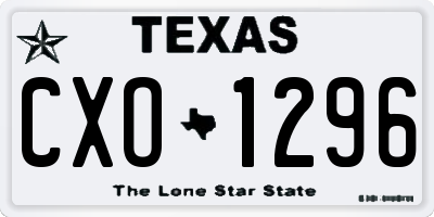 TX license plate CXO1296