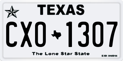 TX license plate CXO1307