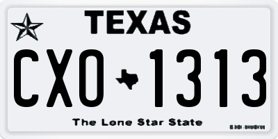 TX license plate CXO1313