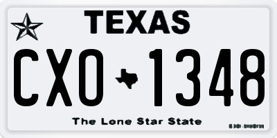 TX license plate CXO1348