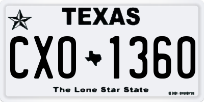 TX license plate CXO1360