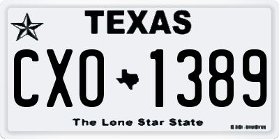 TX license plate CXO1389