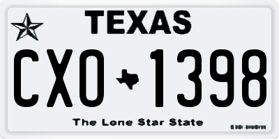TX license plate CXO1398