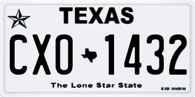 TX license plate CXO1432
