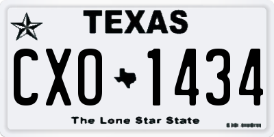 TX license plate CXO1434