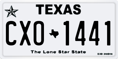 TX license plate CXO1441