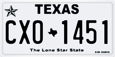 TX license plate CXO1451