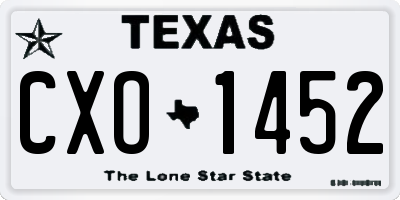TX license plate CXO1452