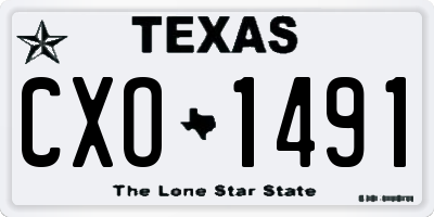 TX license plate CXO1491