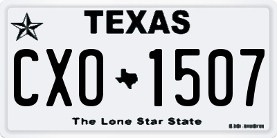 TX license plate CXO1507
