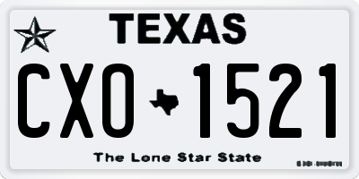 TX license plate CXO1521