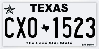 TX license plate CXO1523