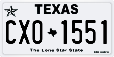 TX license plate CXO1551