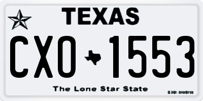 TX license plate CXO1553