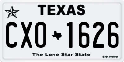 TX license plate CXO1626