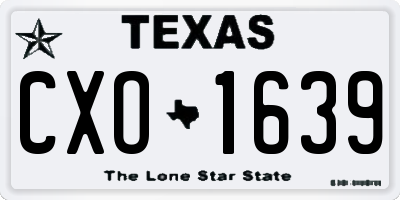 TX license plate CXO1639