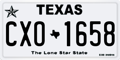 TX license plate CXO1658