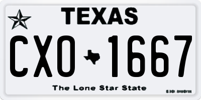 TX license plate CXO1667