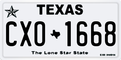 TX license plate CXO1668