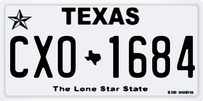 TX license plate CXO1684