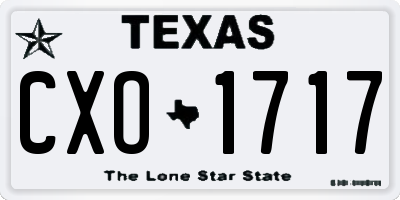 TX license plate CXO1717