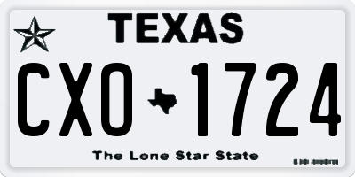 TX license plate CXO1724
