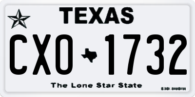 TX license plate CXO1732