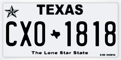 TX license plate CXO1818