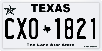 TX license plate CXO1821
