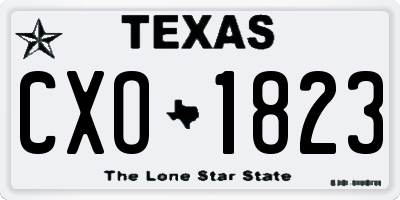 TX license plate CXO1823