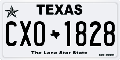 TX license plate CXO1828