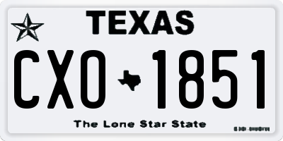 TX license plate CXO1851