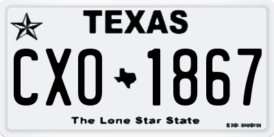 TX license plate CXO1867