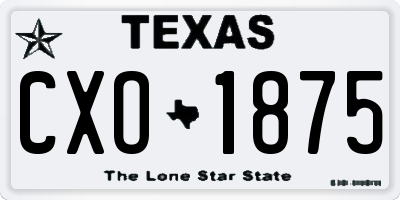 TX license plate CXO1875