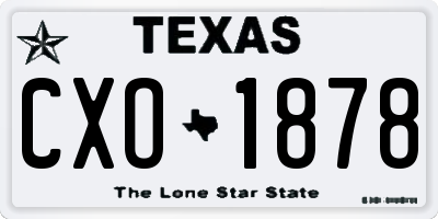 TX license plate CXO1878