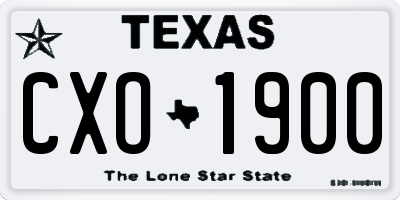 TX license plate CXO1900