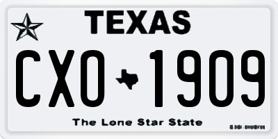 TX license plate CXO1909