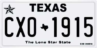 TX license plate CXO1915