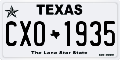 TX license plate CXO1935