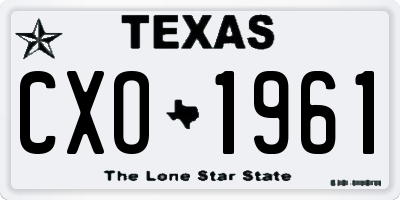 TX license plate CXO1961