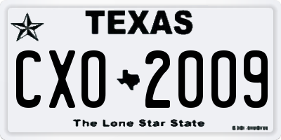 TX license plate CXO2009