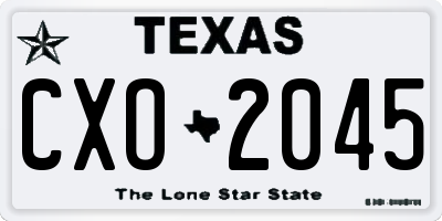 TX license plate CXO2045