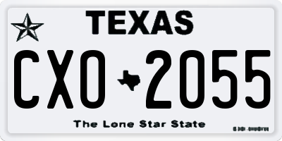 TX license plate CXO2055