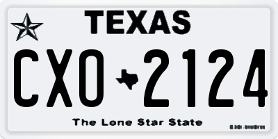 TX license plate CXO2124